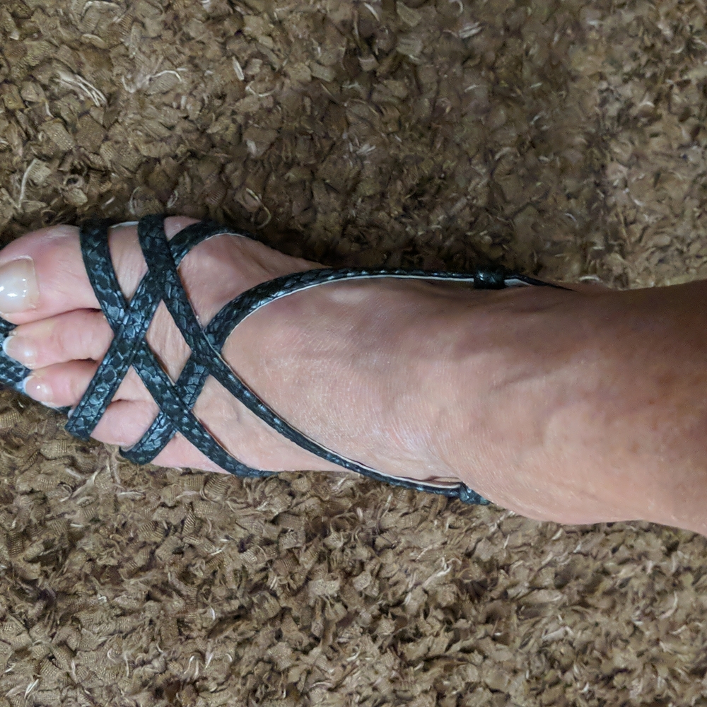 Black snakeskin Sandals